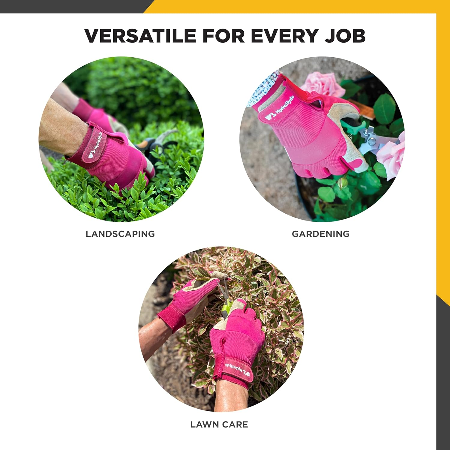 Wells Lamont Women&rsquo;S Hydrahyde Split Leather Hybrid Pink Gloves image number 5