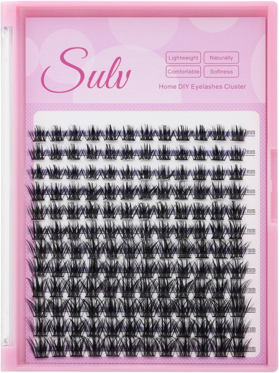 10/12/14/16Mm Mixed Size Eyelash Clusters Eyelash Extensions Color Black C Curl and D Curl to Choose Soft Material Charming Eyelashes (Black, 10Mm) image number 5