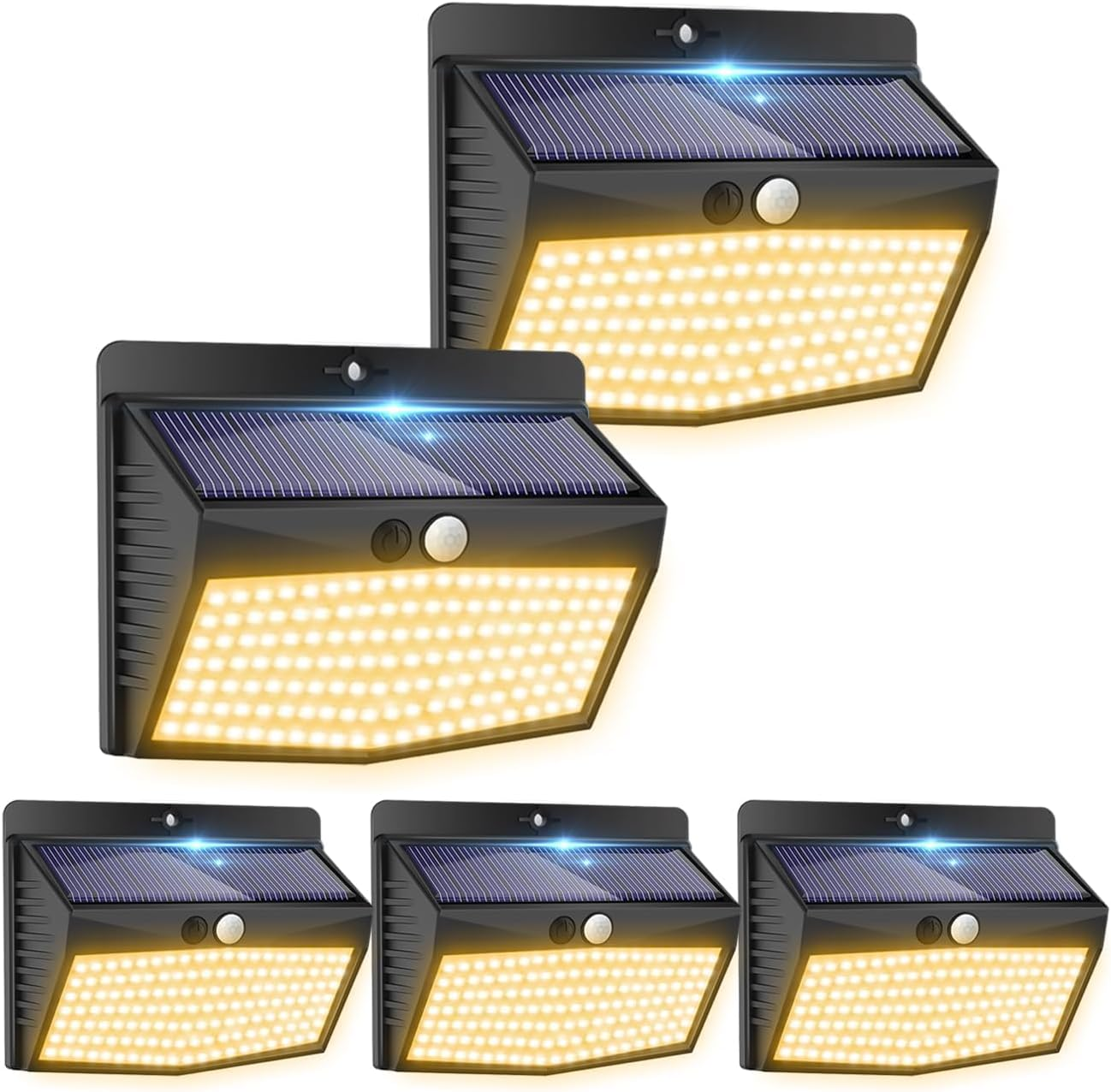 Peasur Warm White Solar Lights with Motion Sensor [Pack of 10], 138 LED Spotlights for Outdoor Use, 3 Modes, IP65 Waterproof Solar Lights for Garden image number 3