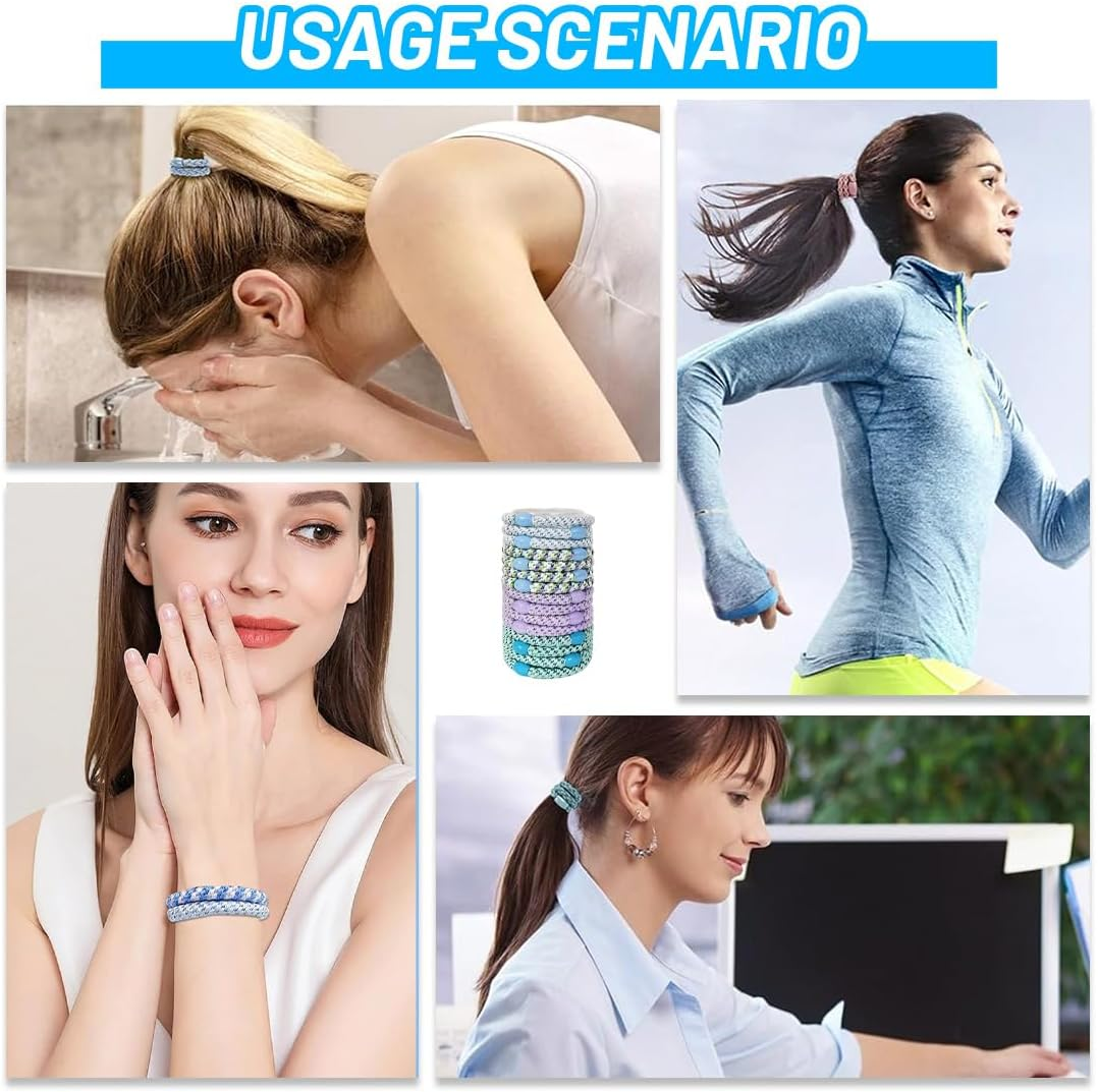 VEOIRXU Pack of 15 Hair Bobbles Girls Hair Bobbles Multicoloured Fashion Elastic Hair Bands Braided Elastics Women'S Hair Scrunchie Bracelet for Thick and Curly Hair (4 Colours)