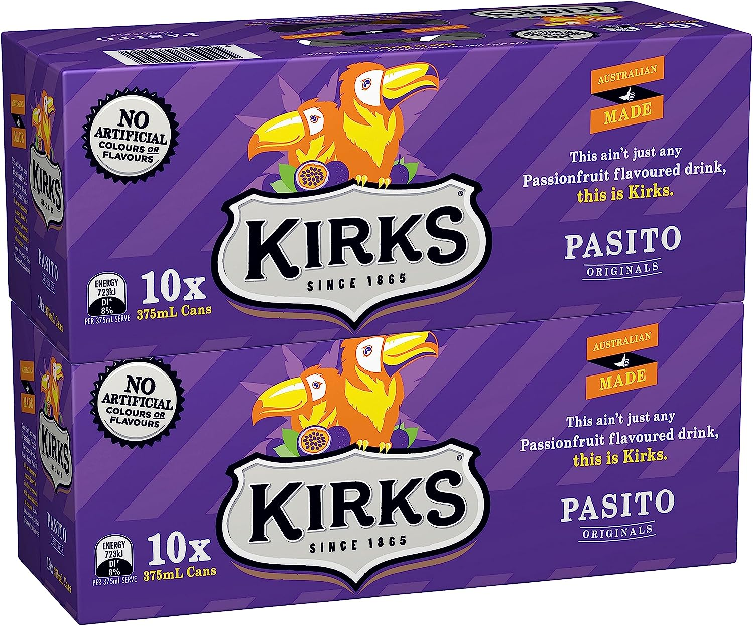 Kirks Pasito Soft Drink Multipack Cans 20 X 375 Ml (Pack of 2)