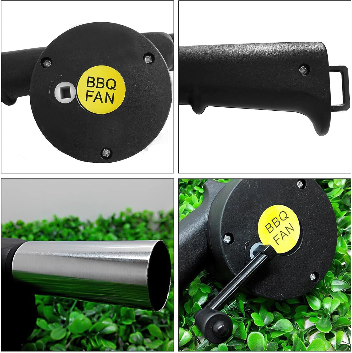 BBQ Fan Air Blower - Fire Blower Hand Crank Fan for Fireplace BBQ | Portable Hand Blower for Indoor Outdoor Camping Fire Pit Barbecue Helves image number 6