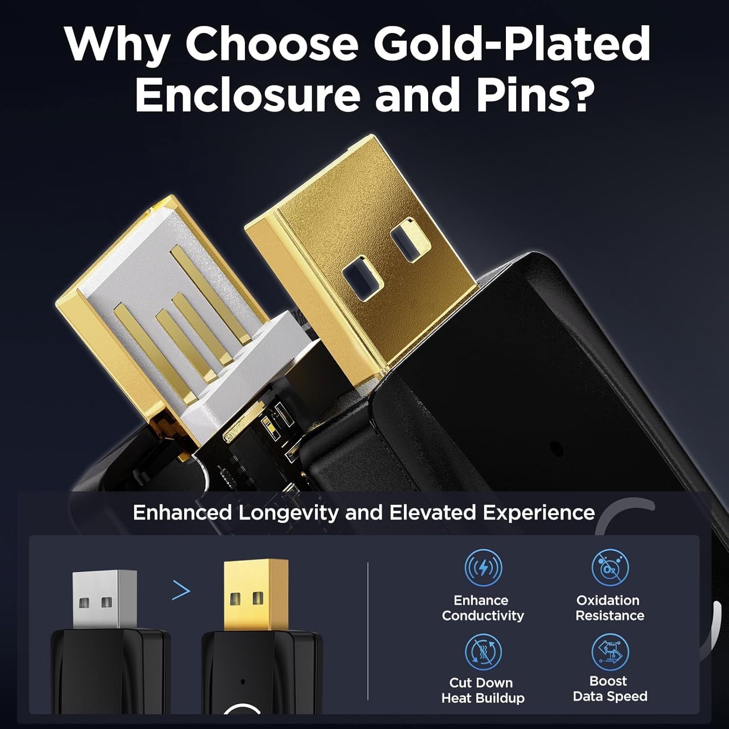 MSXTTLY Wireless Carplay Adapter Small Car Play Dongle Mini Carplay Wireless Adapter, Compatible for Apple Compatible for Iphone Ios 11+ for OEM Wired Car Model, Deep Space Black