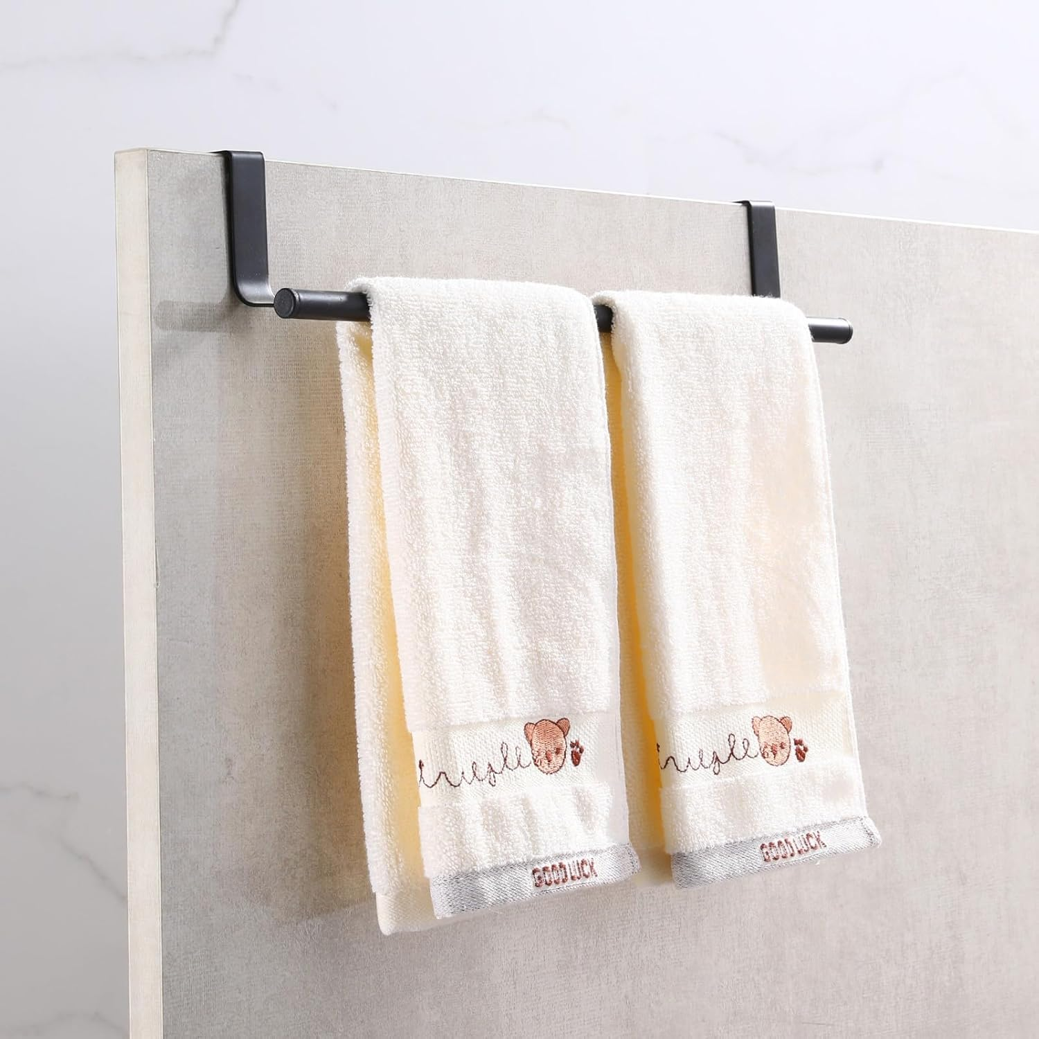 Breikuth over Door Towel Rail 35.5Cm Tea Towel Holder for Kitchen over Cabinet Towel Bar Stainless Steel 2PCS (Matte Black) image number 3