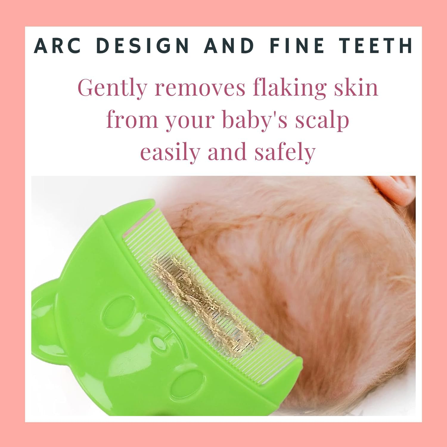 Baby Comb for Milk Scab, Newborn Hair Comb, Baby Hair Brush with Soft Teeth, Comb against Milk Scab Baby Child, Assorted Colours (Green (1 Piece)) - Blue - Comb And Brush image number 6