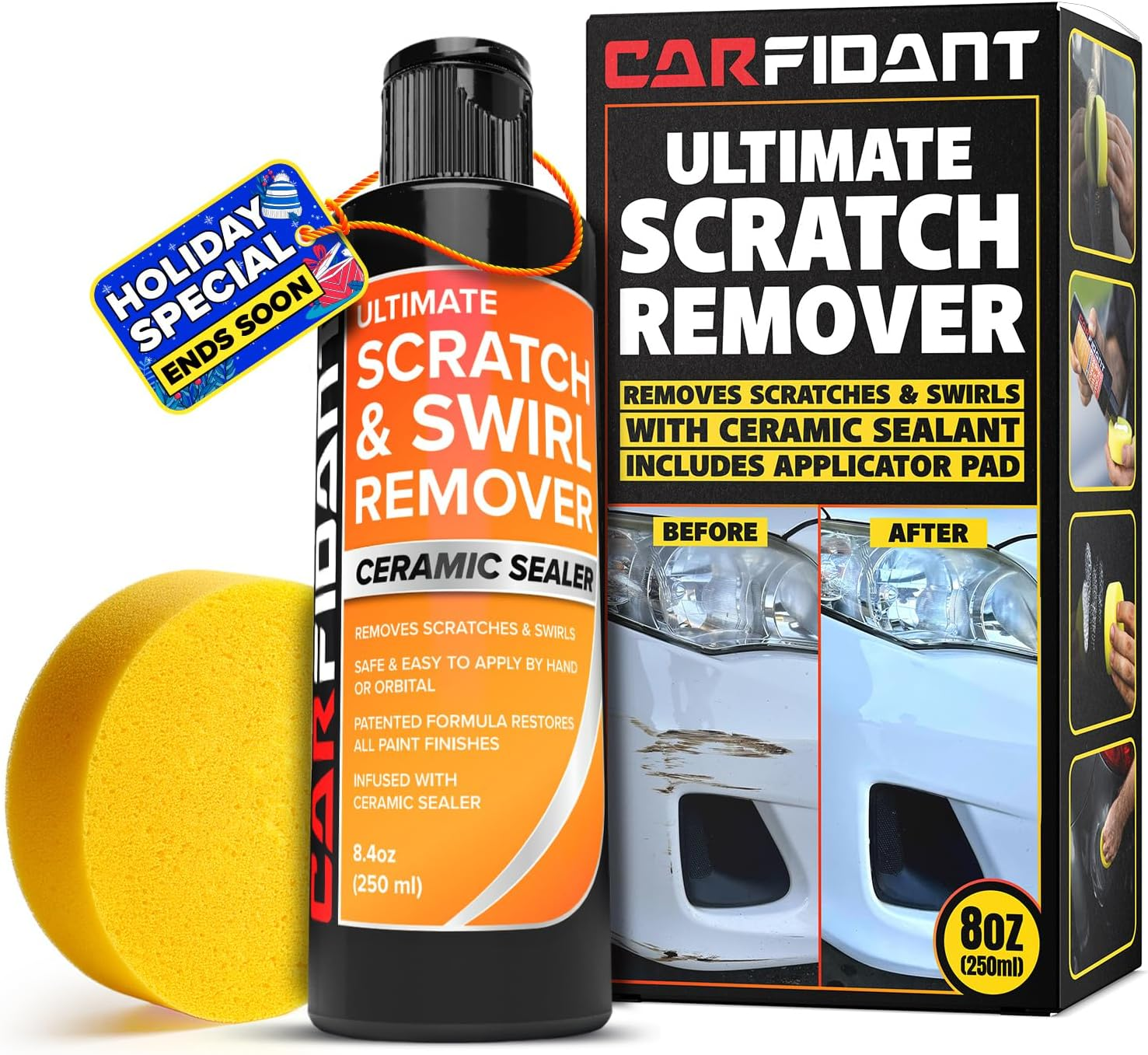 Carfidant Scratch and Swirl Remover - Ultimate Car Scratch Remover - Polish & Paint Restorer - Easily Repair Paint Scratches, Scratches, Water Spots! Car Buffer Kit