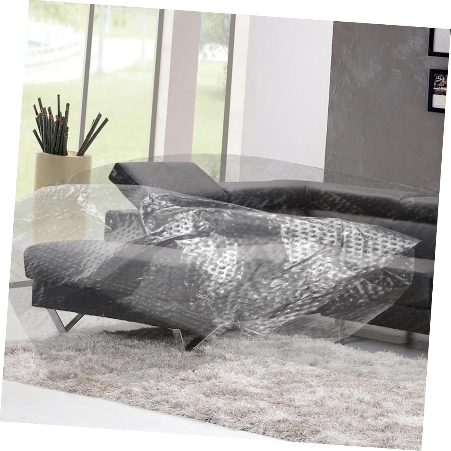 Dust Protection Film for Furniture Pre-Taped Masking Film for Automotive Painting 30Cm 40Cm 55Cm 3 Rolls Easy to Apply Protective Cover for Home and Car image number 6