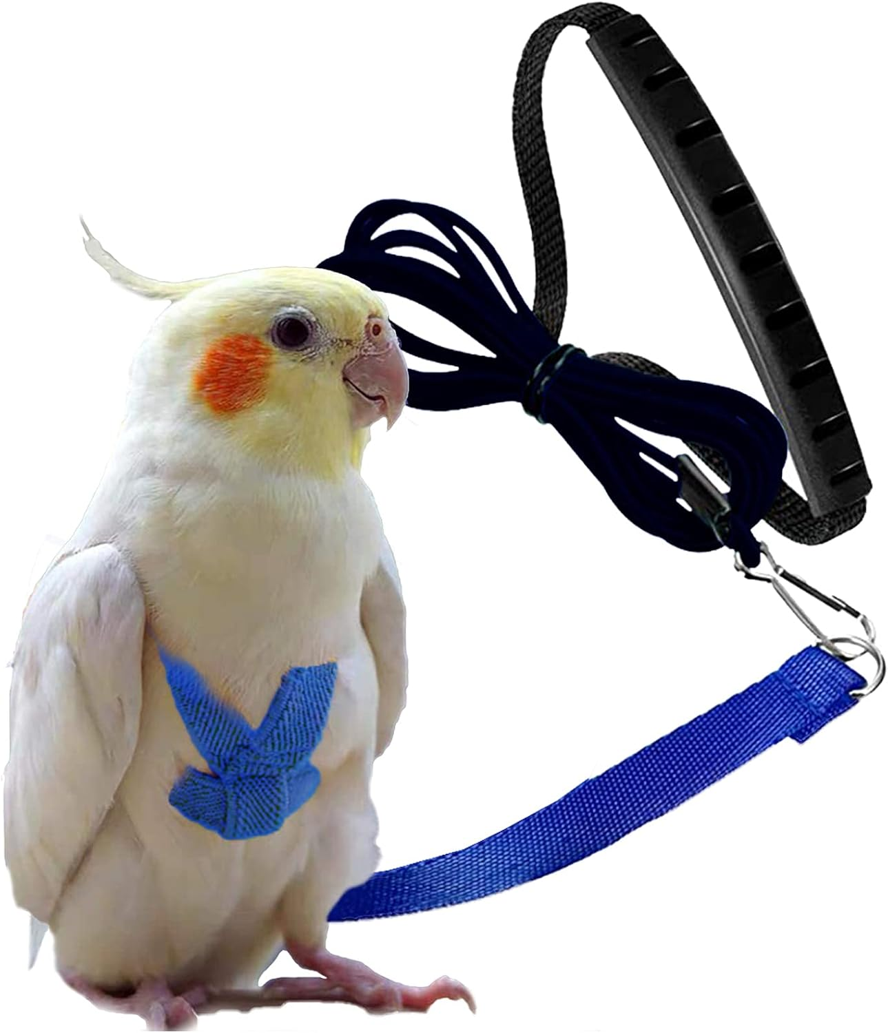 Dnoifne Parrot Bird Harness and Leash, Adjustable Training Design, Anti-Bite Nylon Rope with Cute Wing, Suitable for Alexandrine, Scarlet, Keck, Mini Macaw & Same Size Bird (Pink)