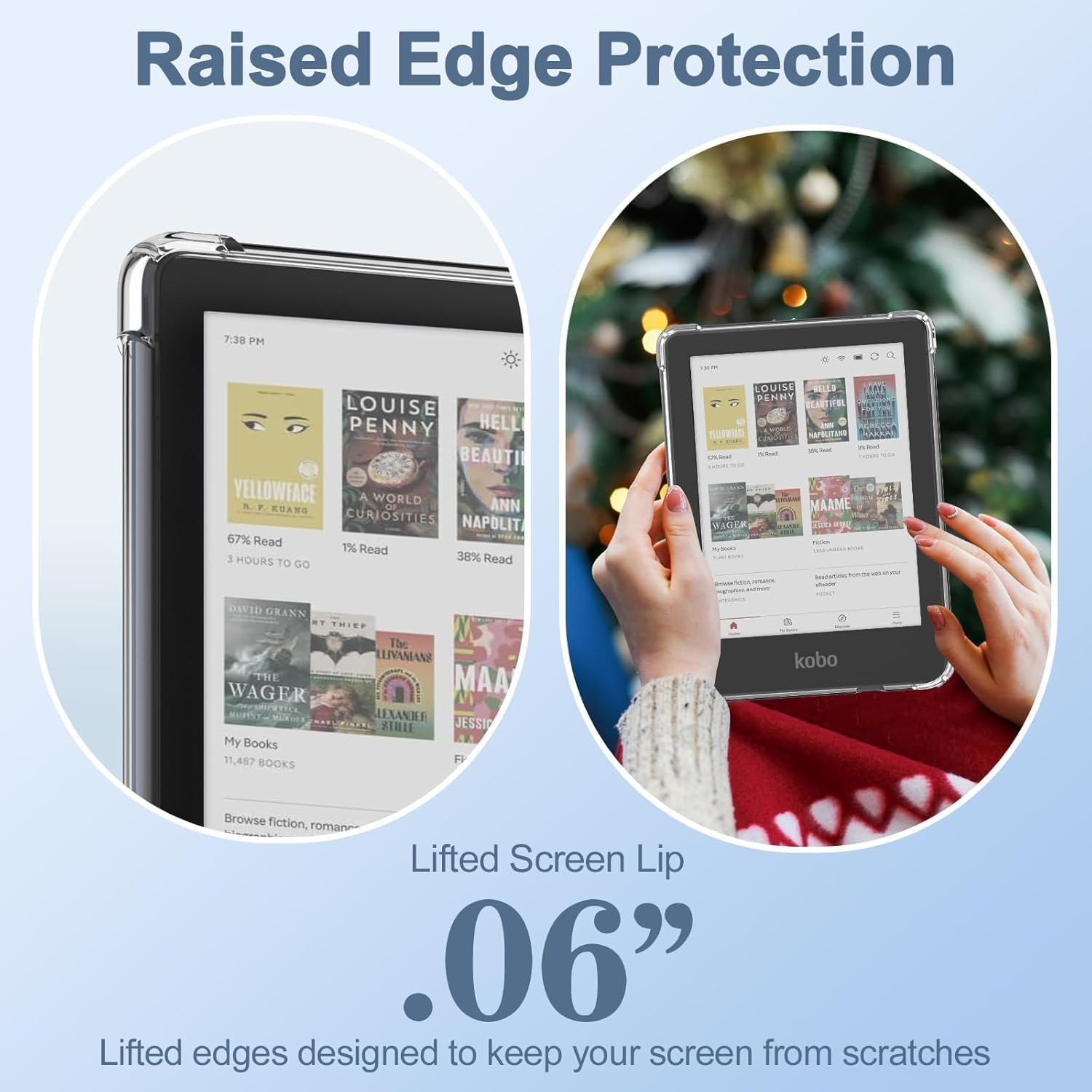 T Tersely Crystal Clear Case Cover for Kobo Clara Colour/Kobo Clara BW 6 Inch (2024), Shockproof Thin Silicone Transparent Case, Ultra Clear, Shockproof Bumper Cover image number 1