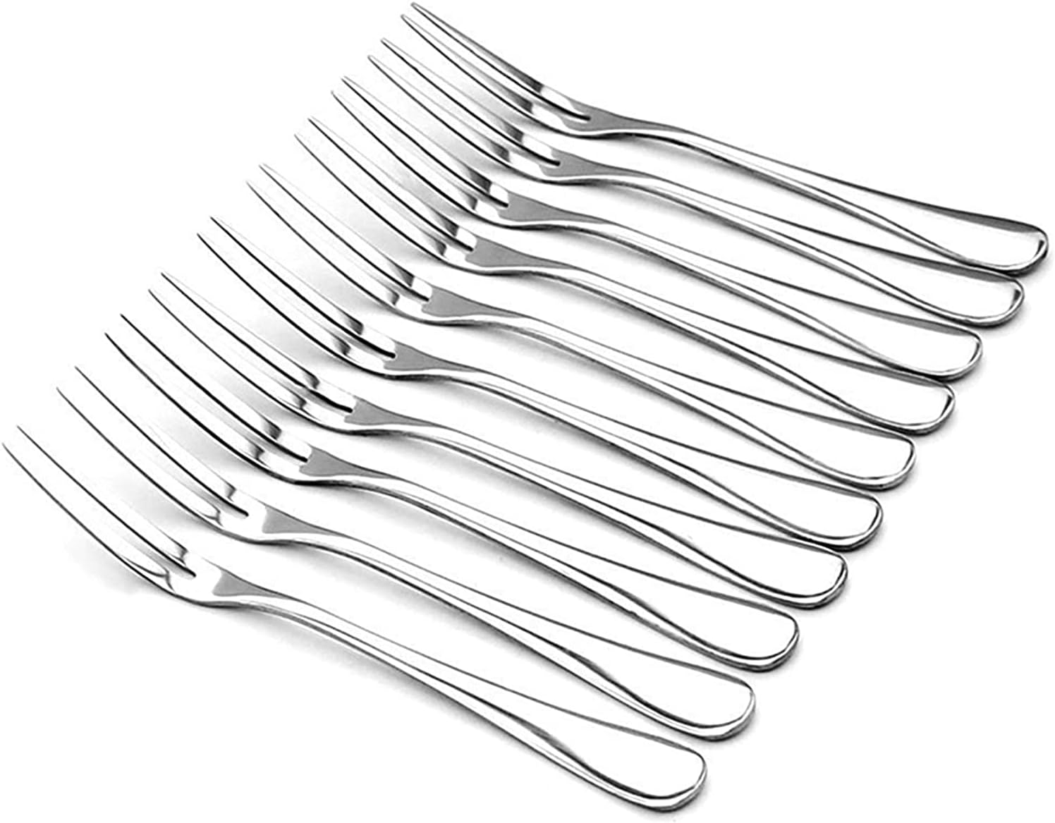 LY-ONE 10 Pcs Cocktail Forks for Appetizers, Fruit, Dessert, Cake and Tasting image number 2