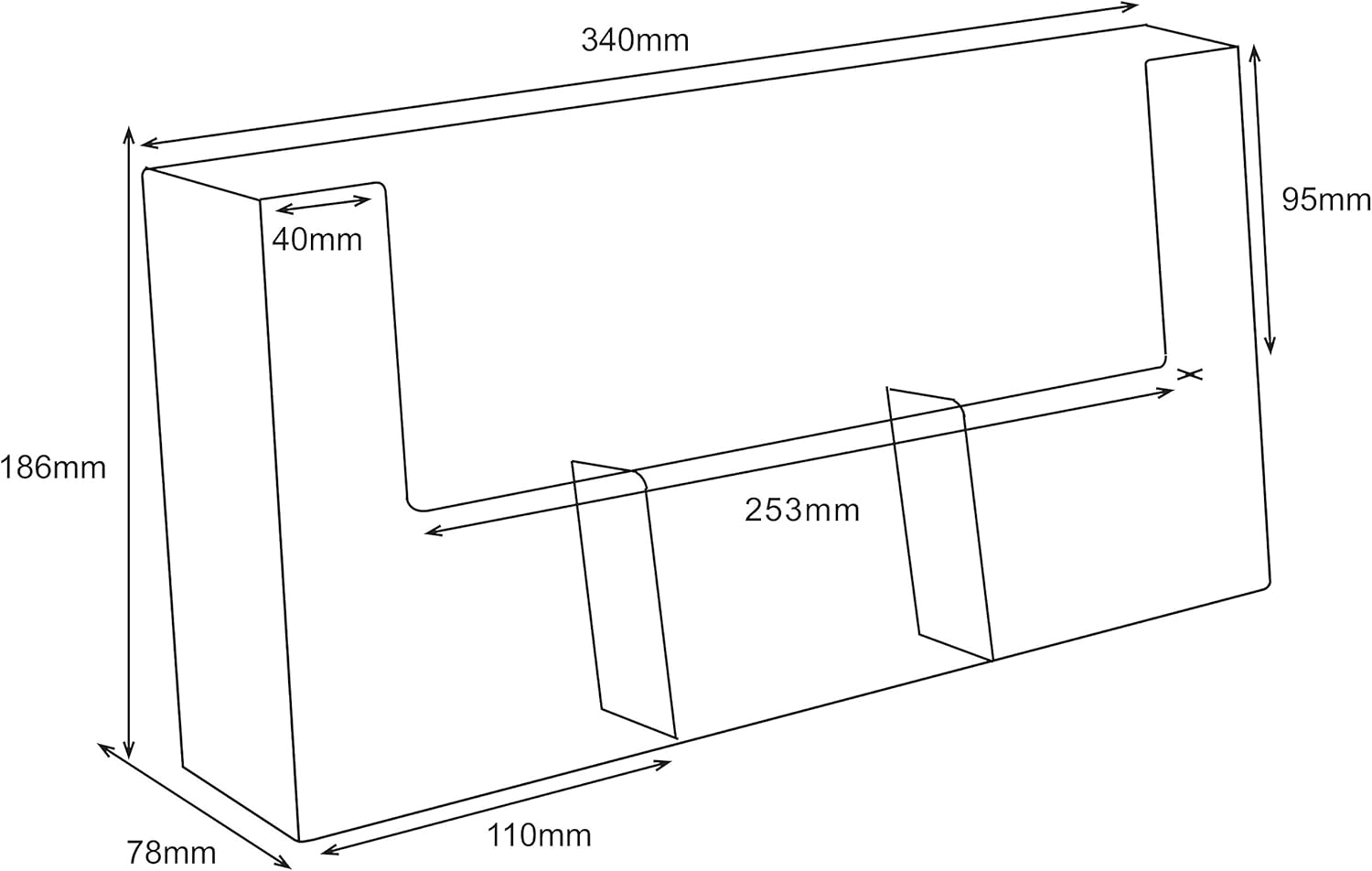 Taymar 3W110H Three Pocket Wall Rack for DL Leaflet image number 1