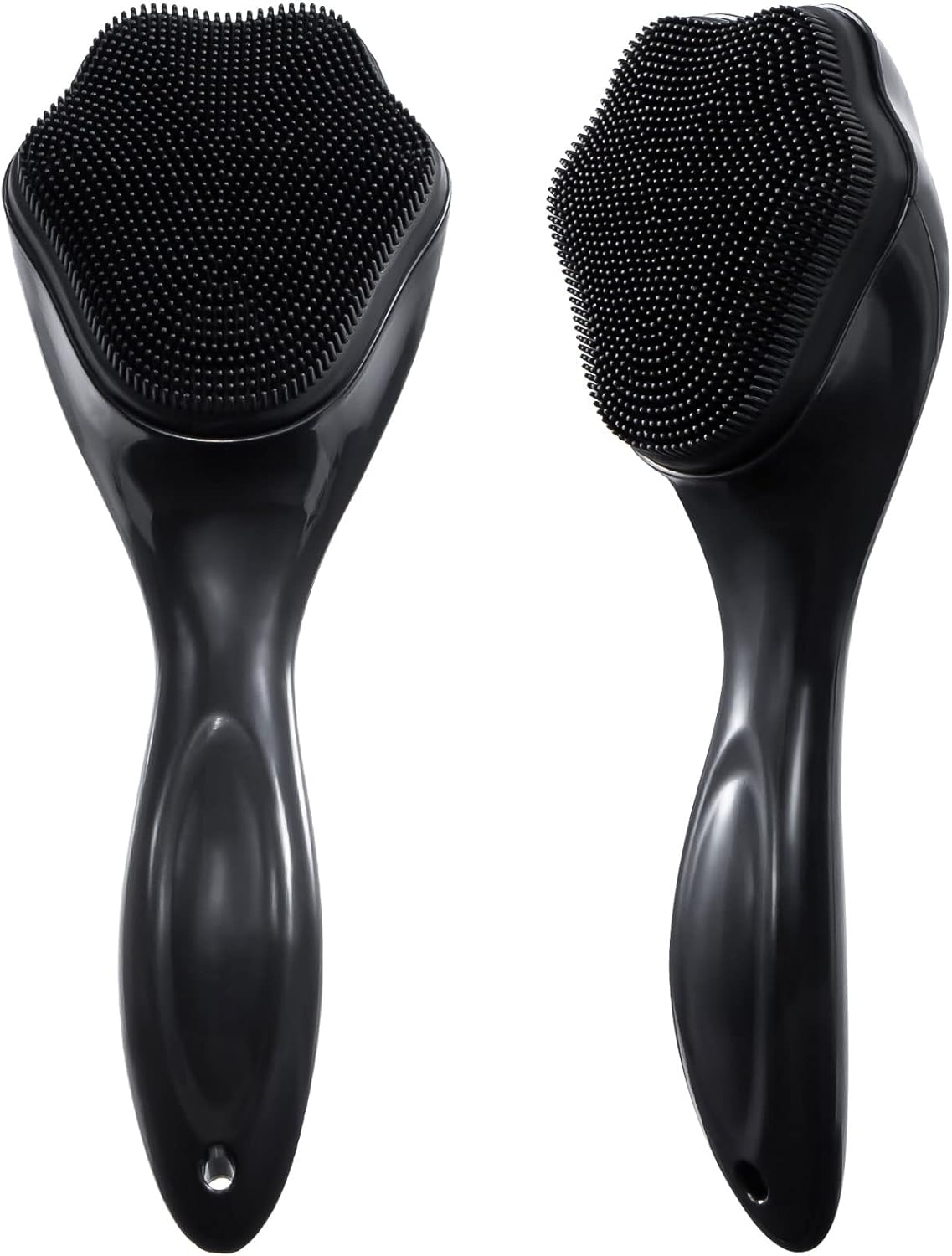 Silicone Face Scrubber Exfoliating Brush 2 Pack for Men, Beomeen Manual Handheld Facial Cleansing Brush Blackhead Scrubber, Soft Bristles Waterproof for Face Skincare, Black image number 4