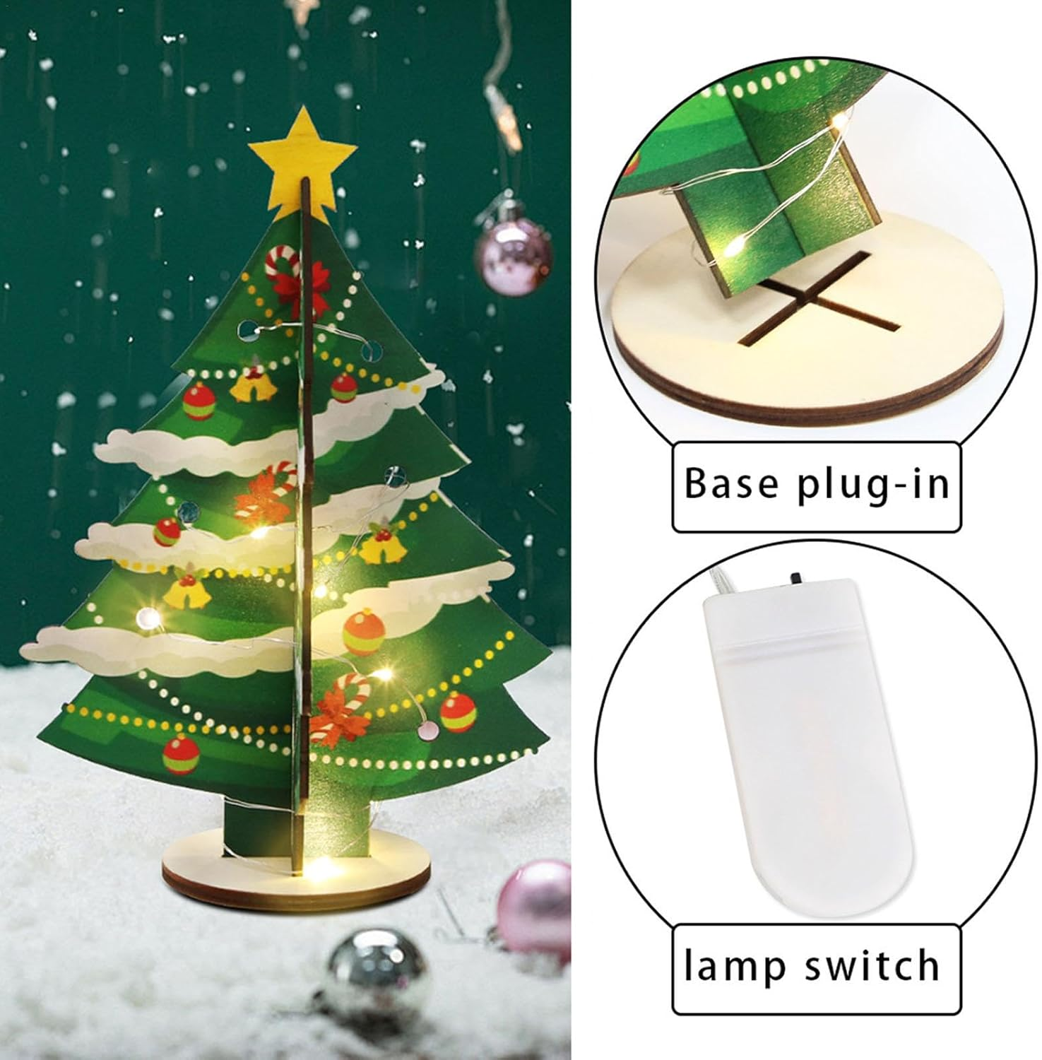 Wooden Christmas Tree Decoration, Wooden Christmas Trees, Wooden Christmas Tree Table Decoration, Rustic Christmas Tree Farm Table Decor for Christmas Parties image number 4