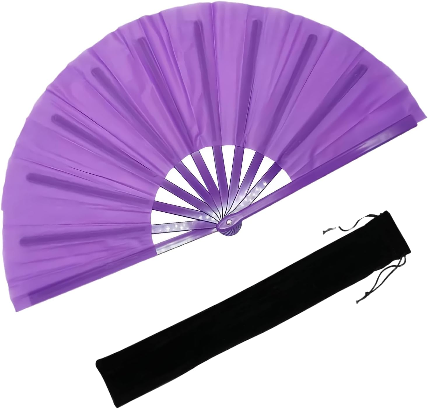 13&lsquo;&rsquo; UV Glow Large Rave Fan for Men Women, Decorative Folding Hand Fan for Party, Home Decoration, Gift, Music Festival Essential, EDM Rave Accessories (Lightspot) image number 4