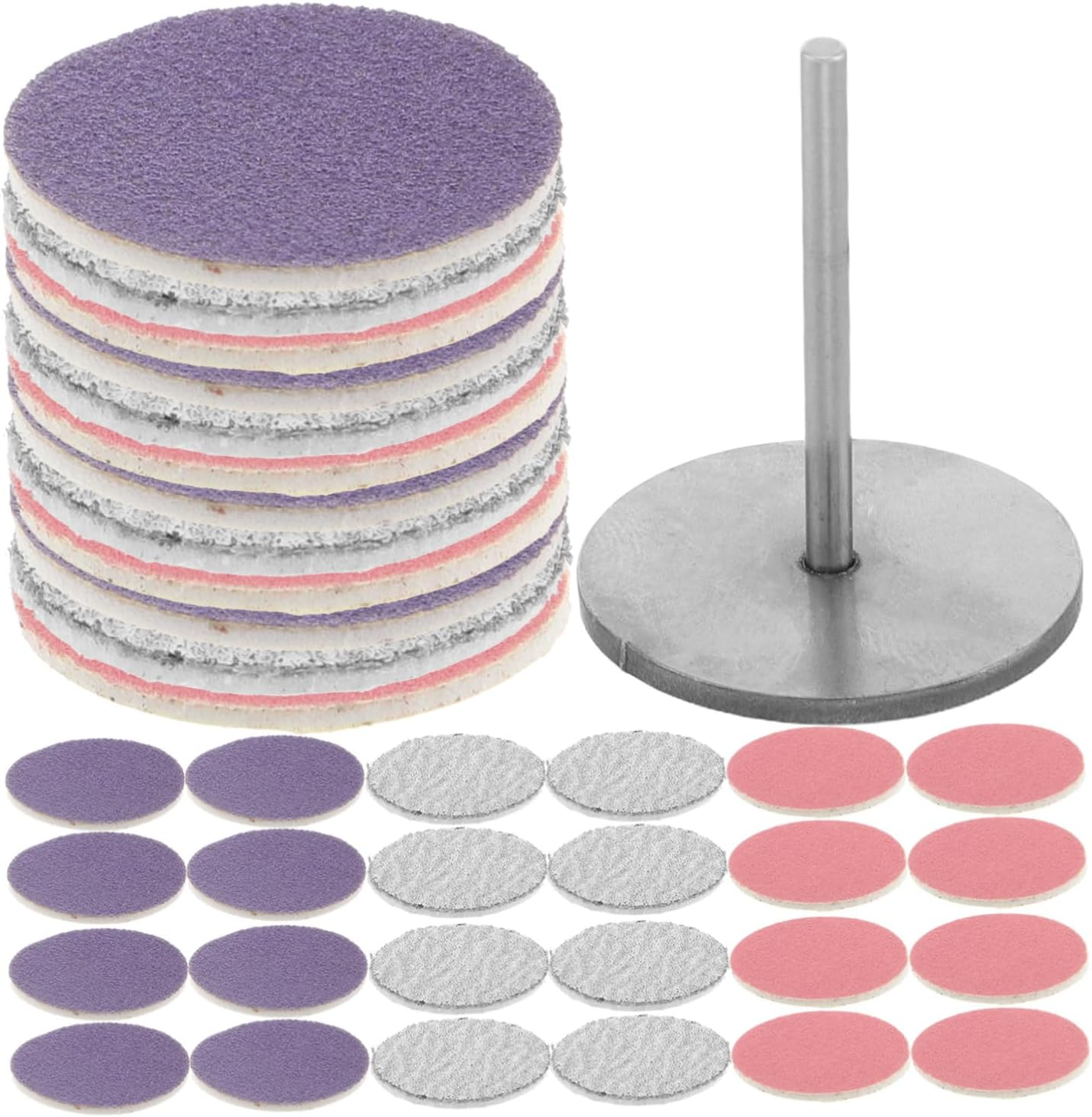 FOMIYES 60Pcs Pedicure Sanding Paper Discs Foot File Discs for Callus Removal Nail Drill Bits for Manicure and Pedicure Metal Sandpaper for Foot and Nail Care image number 1