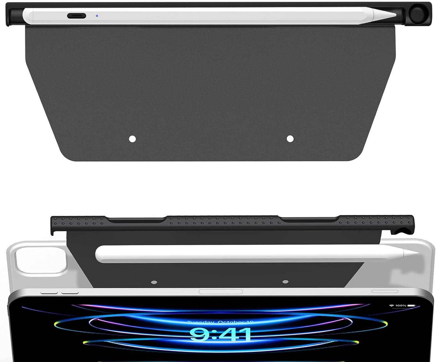 Pencil Pen Holder for Apple Pencil 2Nd Generation Case Compatible with Magic Keyboard, Smart Keyboard Folio and Other Magnetic Case, Stylus Pen Holder for Ipad - Black image number 5