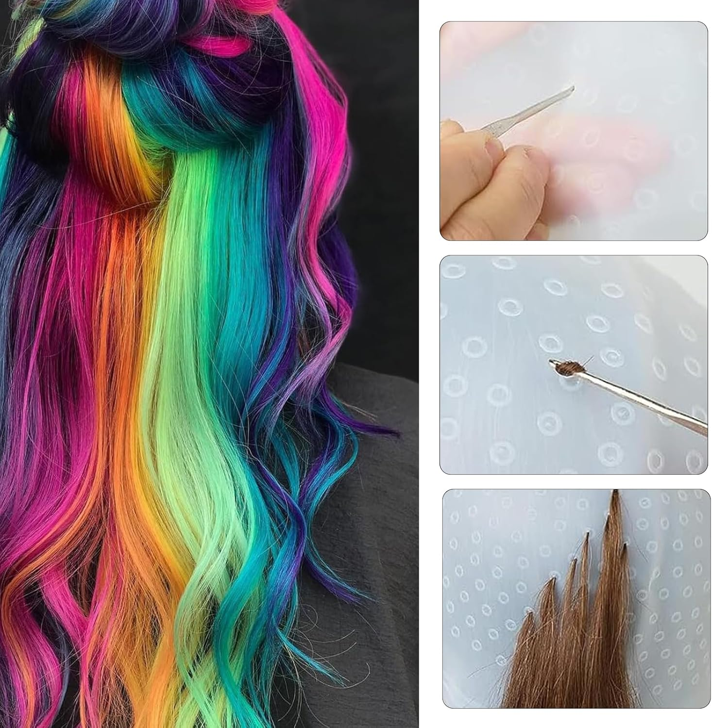 RTRTGS Silicone Highlight Cap, Hair Highlighting Cap, Hair Colouring Cap, Reusable Highlight Cap with Hooks, Colouring Cap, for Women and Girls Blast