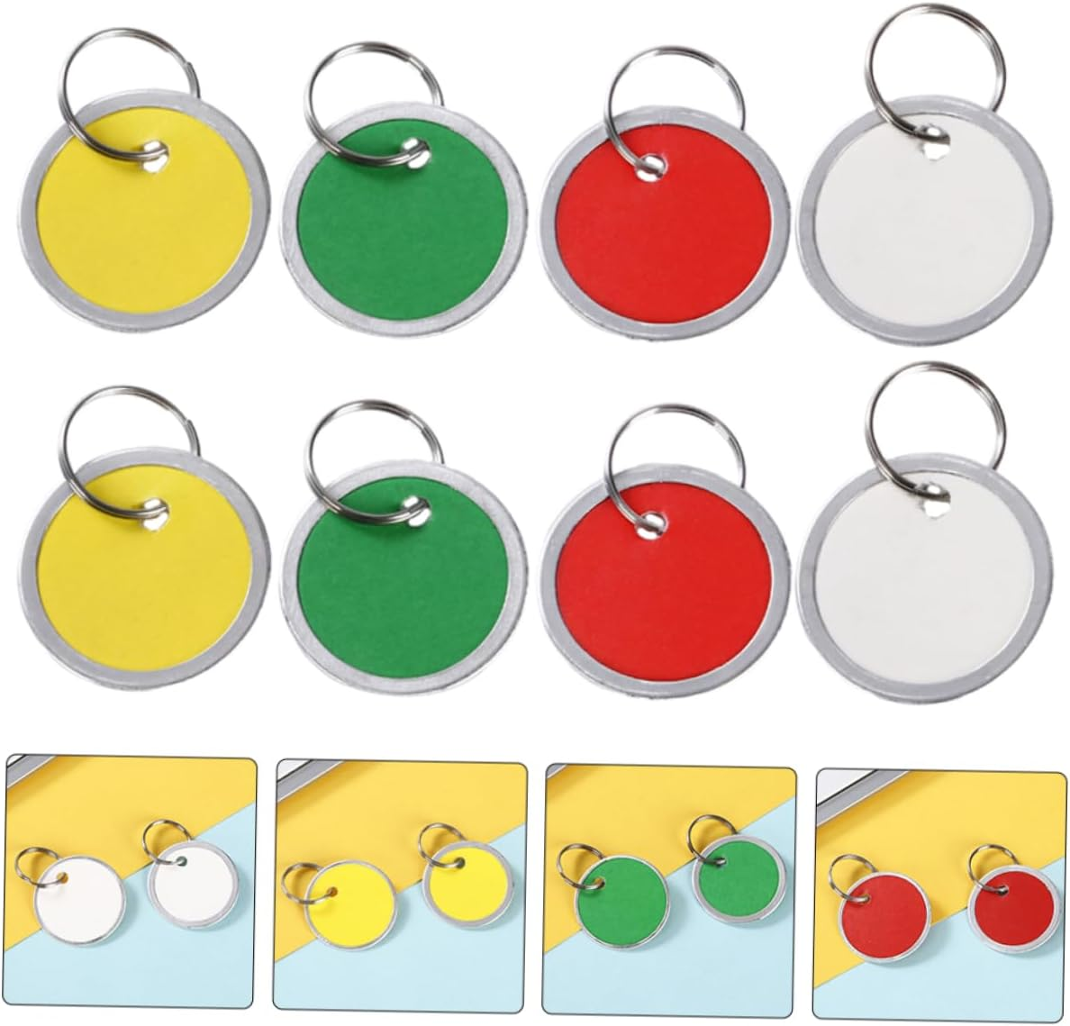 Operitacx 150Pcs round Playing Cards Luggage Tags Key Identifiers Multi-Function Key Labels for Suitcases