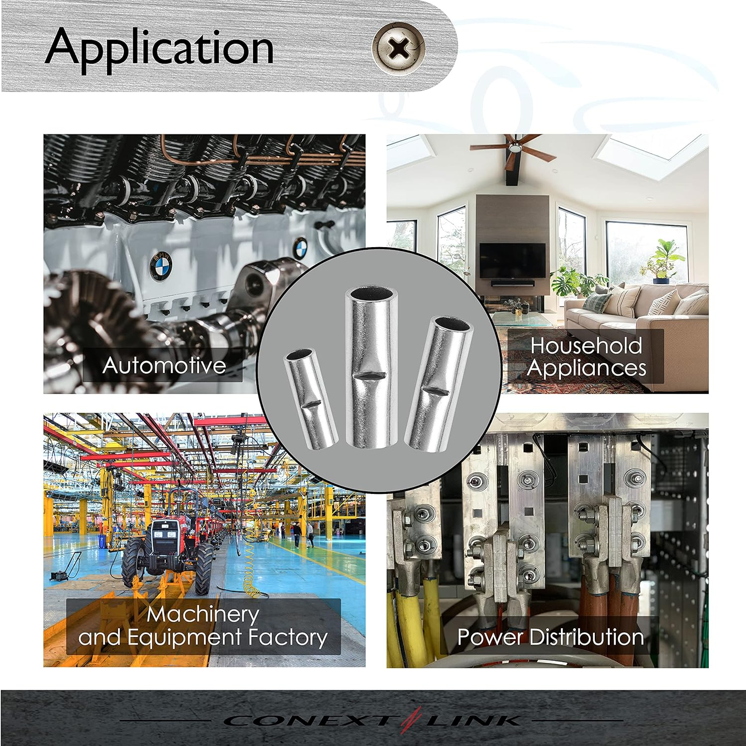 Conext Link BCU-Y50 Series Uninsulated Butt Connector 12-10 Gauge 50 Pack image number 3