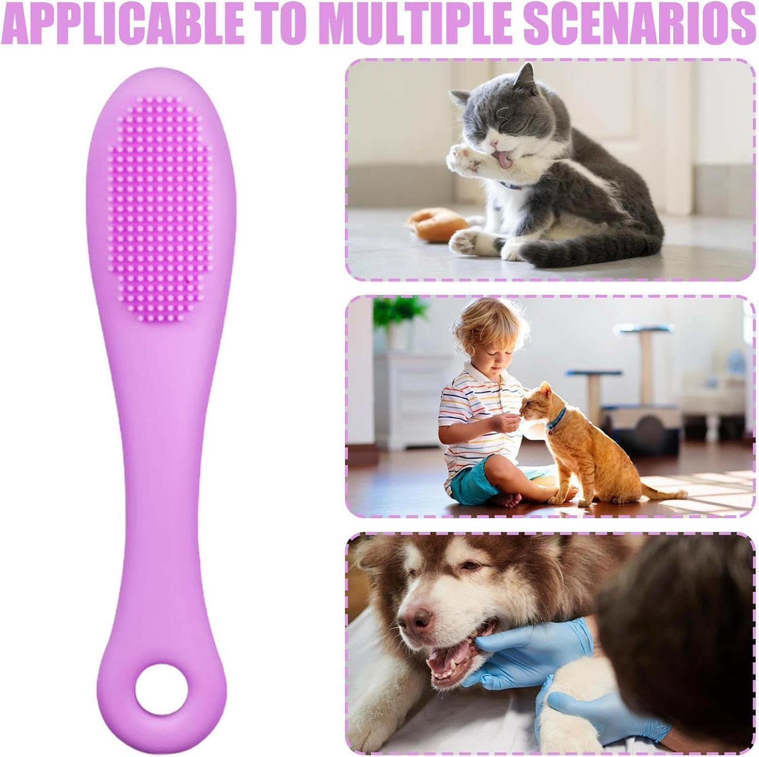 Cat Chin Brush Cat Finger Brush, 4Pcs Silicone Cat Chin Clean Brushes,Silicone Cat Chin Brush Scrubber,Cat Chin Brush Silicone Scrubber Cat Chin Cleaner,Soft Silicone Chin Cleaner Scrubber for Cats image number 2