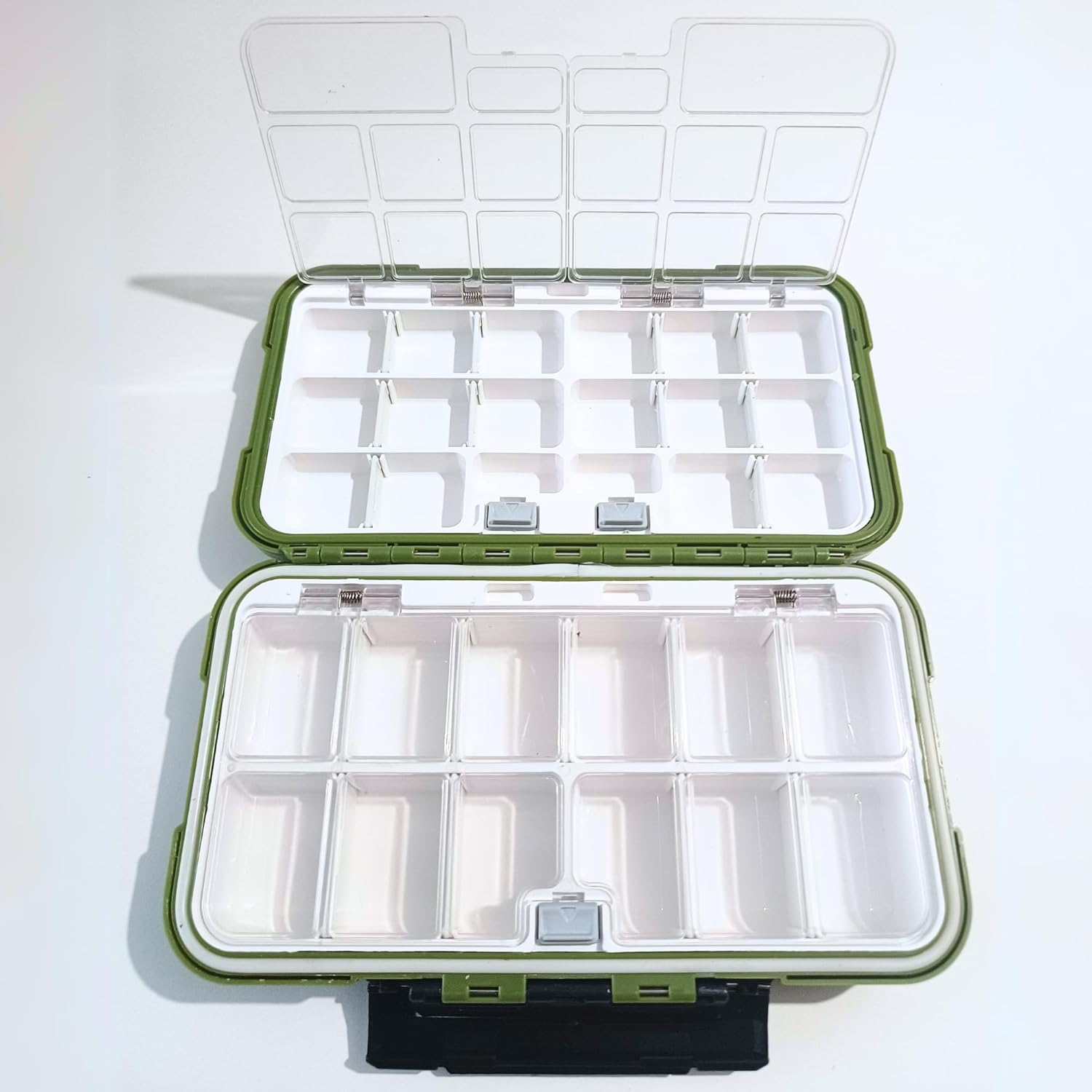 Whistytwig Compact Waterproof Fishing Tackle Box - Small, Organized Storage for Hooks, Lures, Jig Heads, and Fishing Equipment - Easy Storage - Compact to Carry Fishing (Green, Small) - Orange image number 3