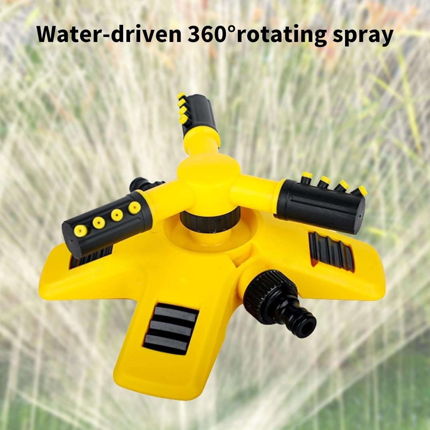 360&deg; Rotating Garden Sprinkler with Weighted Tripod Base, Automatic Lawn Sprinkler for Large Area Yard & Patio Irrigation | Heavy Duty, Adjustable Spray Angle for Even Coverage