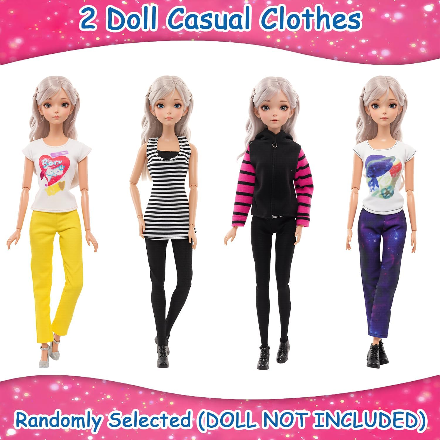 Barwa 38 Pieces (Random Selected) for 11.5 Inch 30Cm Doll: 2 Wedding Dresses + 2 Tops + 2 Pants + 2 Swimwear + 12 Fashion Dresses + 10 PCS Shoes + 8 Accessories image number 6