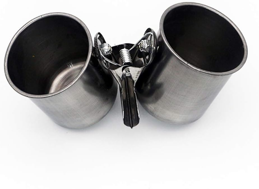 Gatycallaty Bird Parrot Feeding Cups Cage Hanging Bowl Stainless Steel Perches Play Stand with Clamp Bird Coop Cups Seed Water Food Dish Feeder Bowl Birdcage