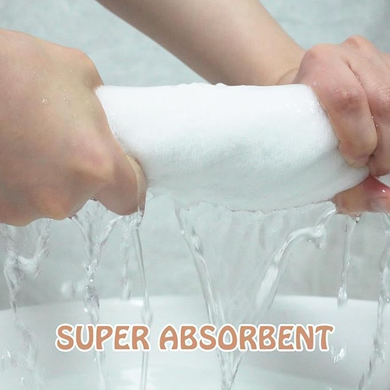 6-Pack Soft Baby Washcloths, 100% Cotton - Kids, Newborn Bath Towels, Infant Shower, Toddler Reusable Face Washer, Gentle on Skin, Baby Face Wash Cloth, 25X25Cm (White) image number 1