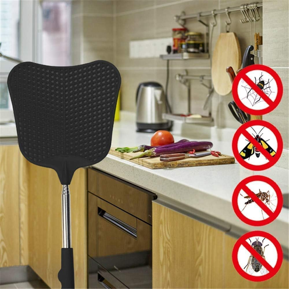 Telescopic Fly Swatters, Durable Plastic Fly Swatter Heavy Duty Set, Flyswatter with Stainless Steel Handle for Indoor/Outdoor/Classroom(2 Pack) image number 3