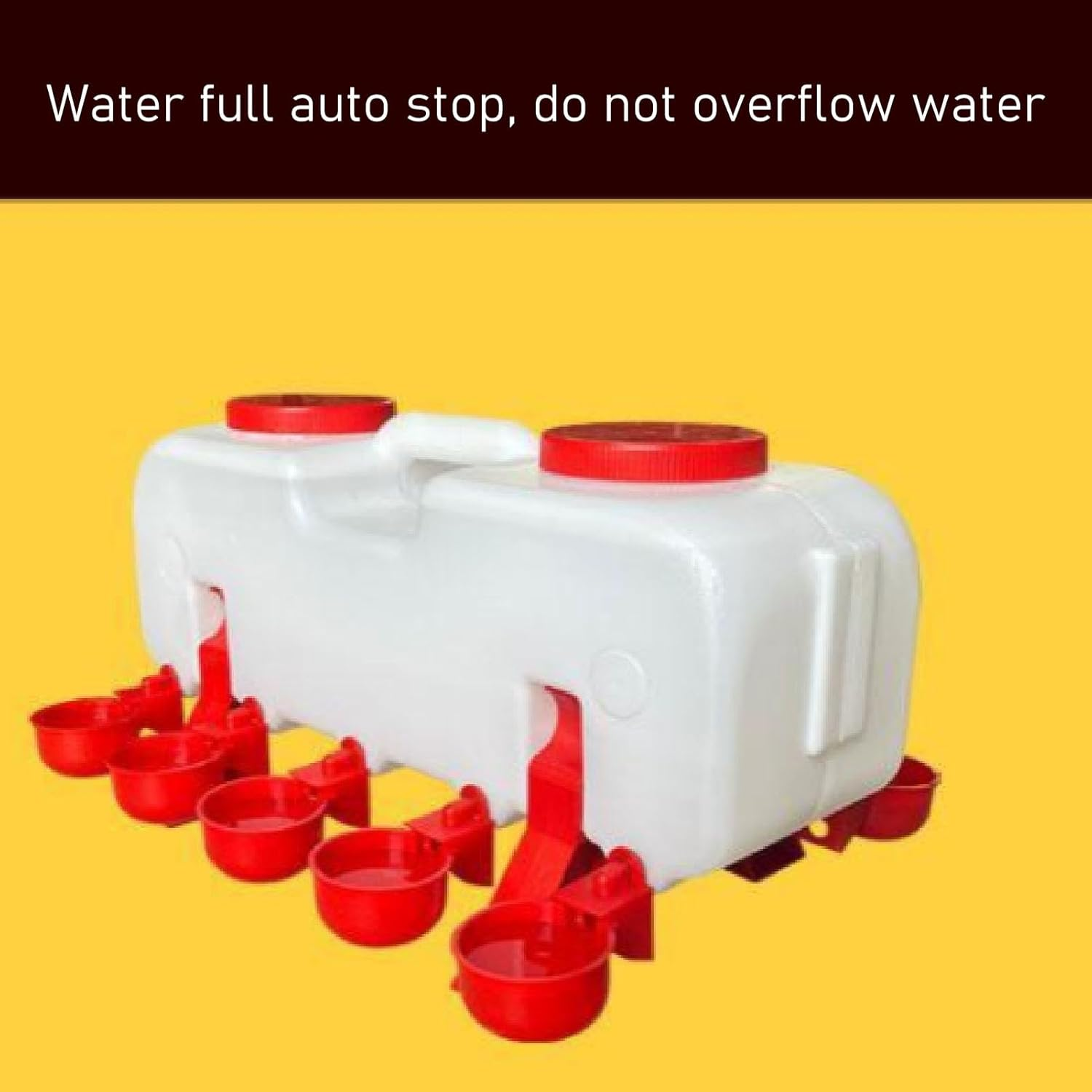 Chicken Waterer, 10L Large Capacity Chicken Water Feeder with 10 Water Cups, Neatly Arranged Bracket for Poultry Drinking Cups, for Chicken, Duck, Goose image number 6