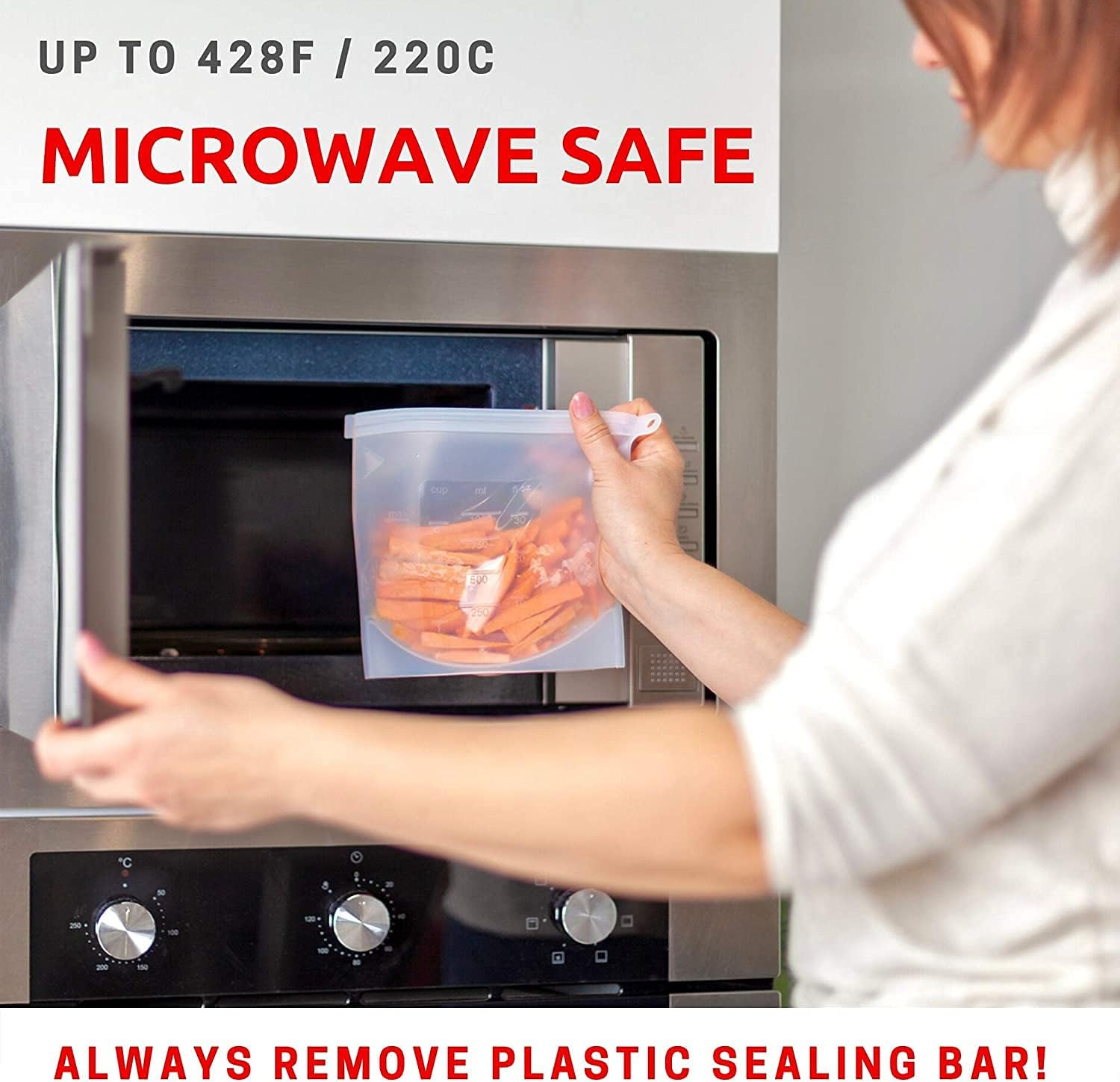 Reusable Extra Thick Silicone Food Storage Bags -3 Packs Zipper Freezer Bags for Vegetable, Fruit, Sandwich, Snack, Lunch, Liquid, Travel, Dishwasher-Safe Lunch Storage Bags