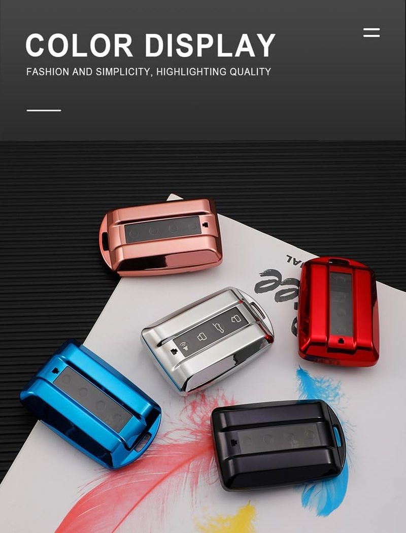 Ontto TPU Car Key Fob Cover Fit for Great Wall GWM WEY TANK 300 500 Tank300 Tank500 Key Case Silicone Key Shell Key Holder Keychain Accessories - A-Pink image number 6