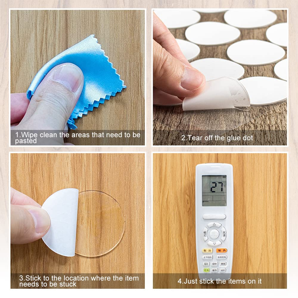 3 Sizes Glue Dots, 1050Pcs Clear Sticky Tack for Crafts, round Double Sided Sticky Dots, No Traces Dots Balloon Glue, Removable Adhesive Wall Putty for Hanging Things (3 Size) image number 2