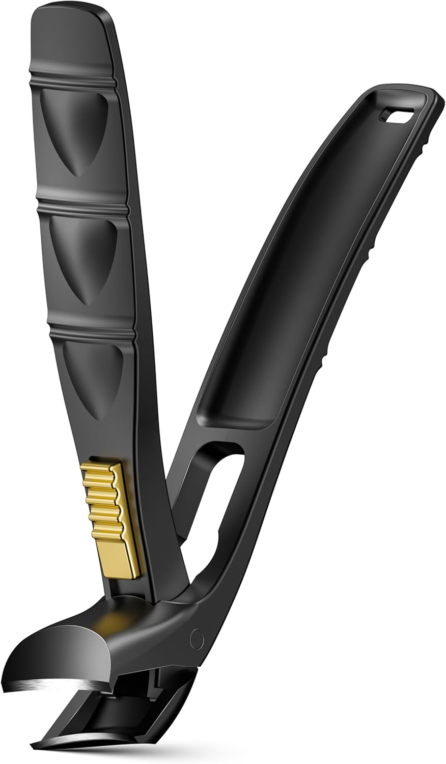 BALUCA Curved Cutting Jaw Toenail Clippers for Seniors for Thick Toenails, Ergonomic Large Toe Nail Clippers for Men, Long Handle Fingernail Clipper Cutter with Catcher - Black image number 5