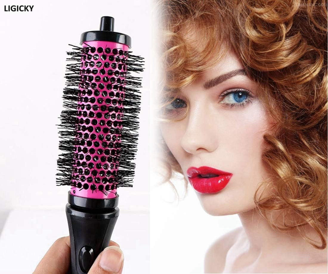 LIGICKY round Hair Brush Set with Detachable Rollers for Blow-Drying and Curling, 1 Handle and 5 Rollers (5.4 Cm), Medium image number 4