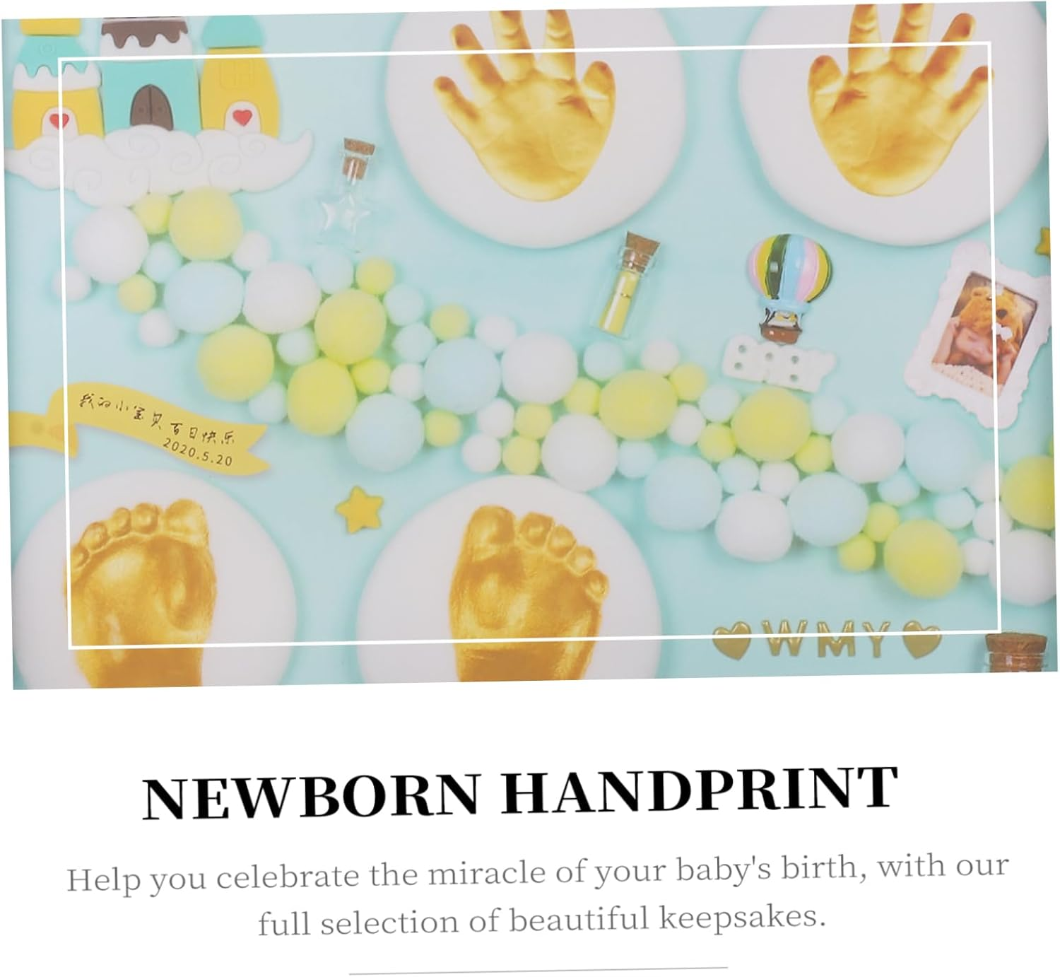 1 Set Handprint and Footprint Ink Pad Reusable Imprint Casting for Keepsakes Birthday Present Frame