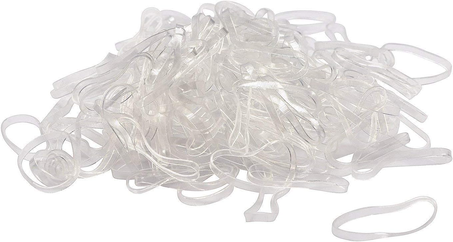 Shapenty Clear Elastic Hair Ties Rubber Braiding Bands Holder for Wedding Hairstyle and Toddlers Kids Baby Girls Ponytail, 200PCS