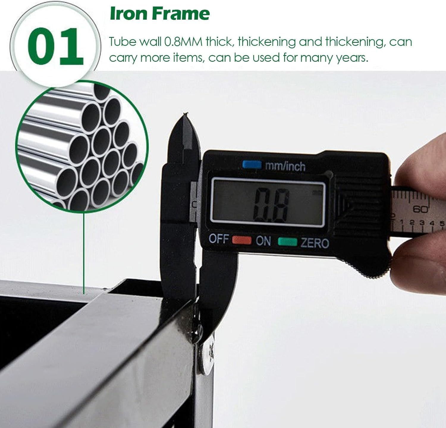 Snack Storage Rack Storage Baskets， Snack Organizer Basket Shelf(Green,120X35X140Cm/47.2X13.8X55.1In) image number 1