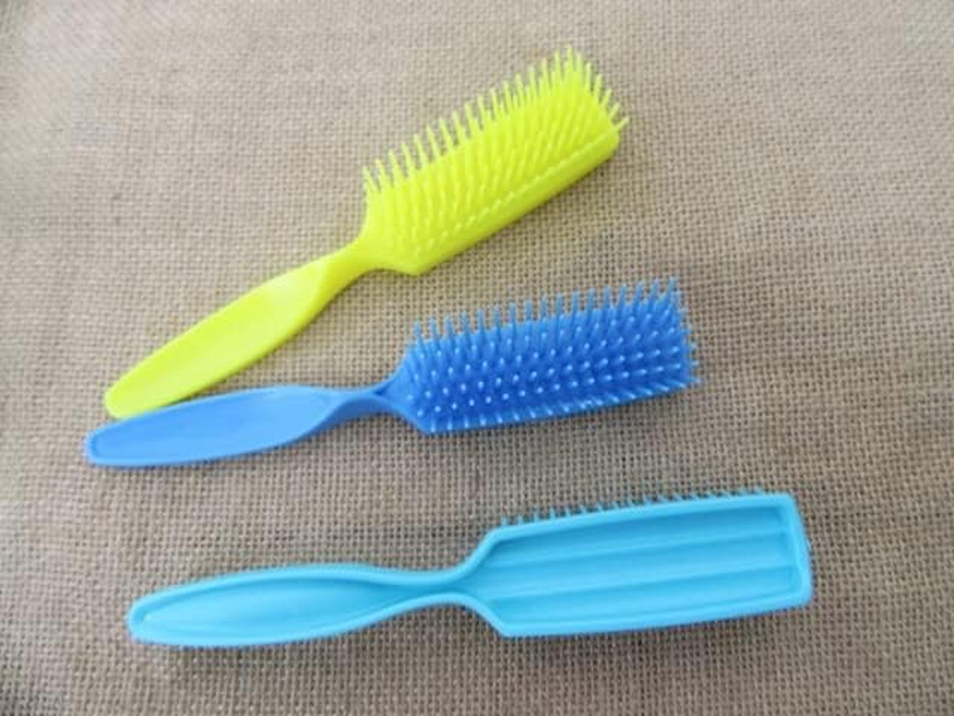 12 New Candy Color Comfort Hairbrush Combs Mixed image number 2