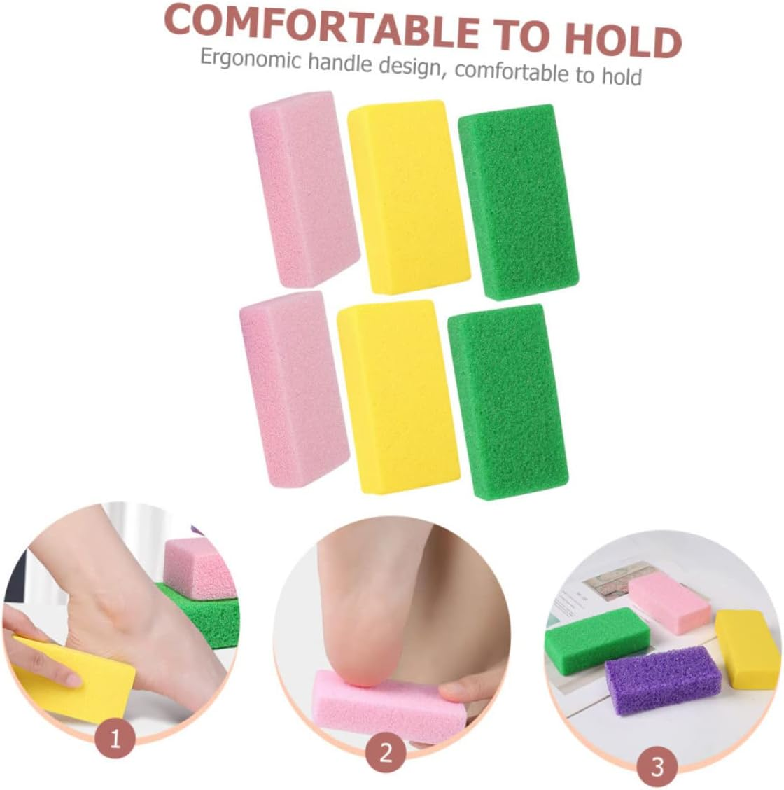 WRITWAA 6Pcs Foot Exfoliator Callus Remover Pumice Stone Professional Pedicure Kit Foot Scrubber for Easier Cleaning Reusable image number 6