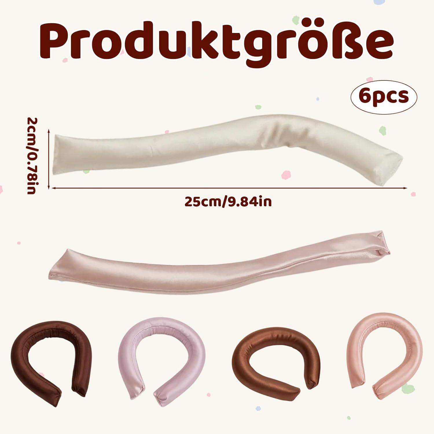 Overnight Hair Rollers, 6 Papilots for Heatless Curls, Blowout Hair Overnight without Heat, Hair Rollers for Voluminous Curls, Durable and Comfortable image number 1