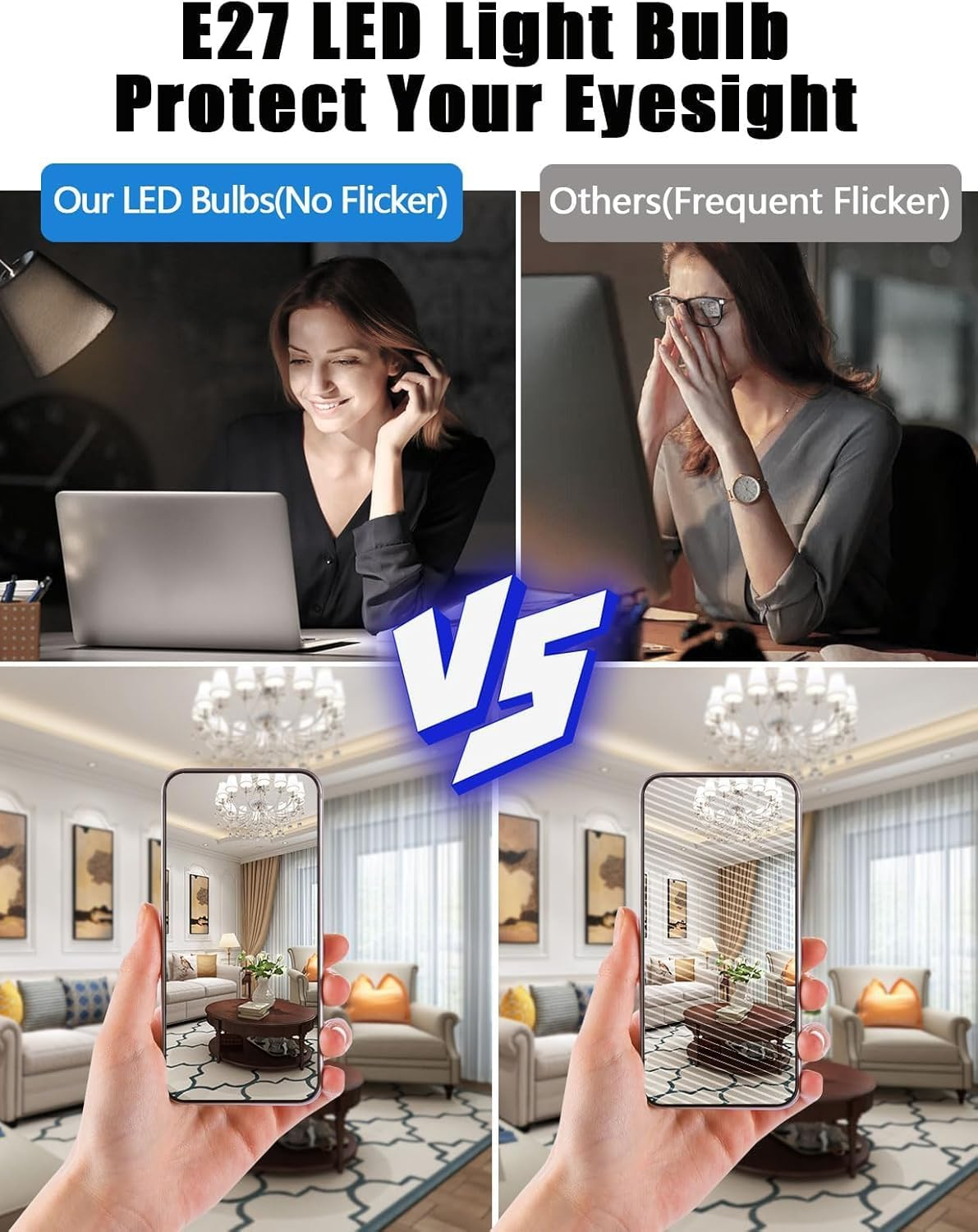 Wossluck E27 LED Cool White Dimmable 5W (50W Equivalent), 220V-240V, 6000K, 2 Pack image number 4