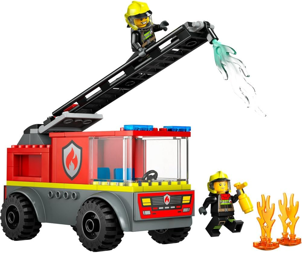 LEGO City Fire Engine with Ladder Toy for 4+ Year Old Boys & Girls, Rescue Vehicle Construction Kit with a Kids Toy Fire Truck and 2 Firefighter Minifigures, Educational Building Set 60463 image number 5