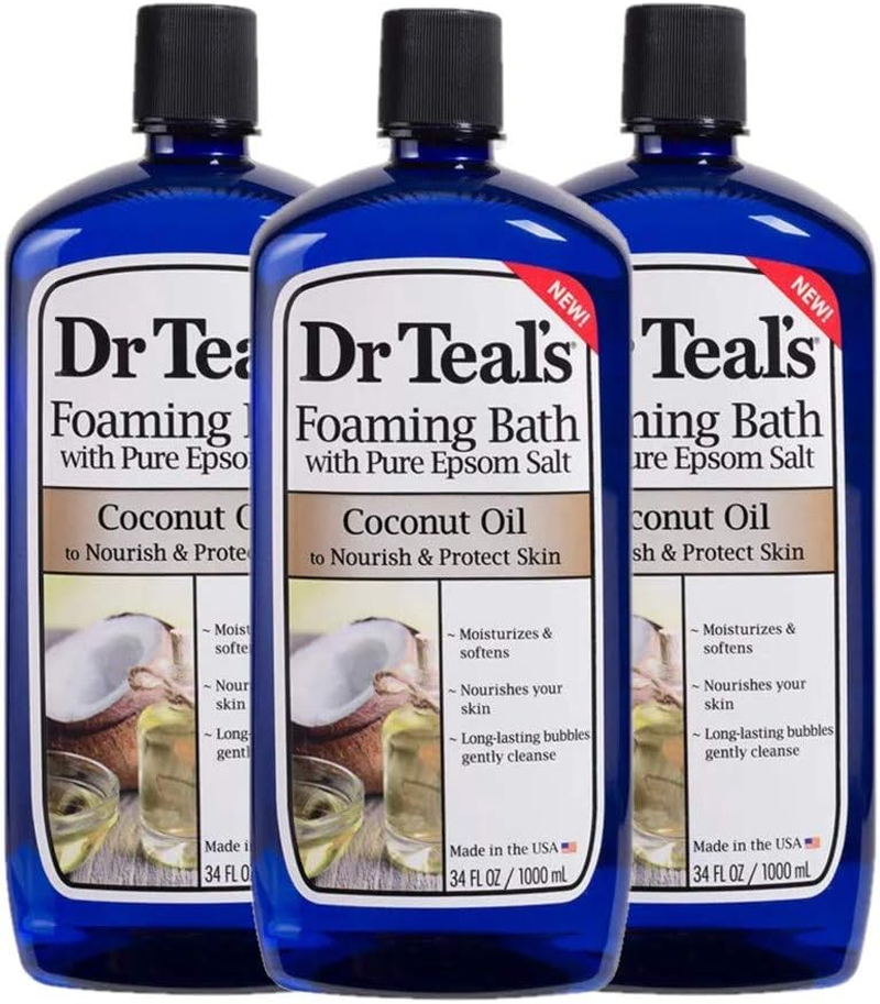 Dr Teal'S Foaming Bath 3-Pack (102 Fl Oz Total) Coconut Oil image number 1