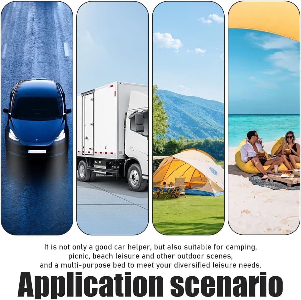 TOMVAES Car Air Mattress, Auto Inflatable Car Bed SUV Rear Seat Sleeping Artifact Camping Sleeping Bed for Kid Adult, Car Bed Mattress for Home,Travel,Picnic,Camping (Black)