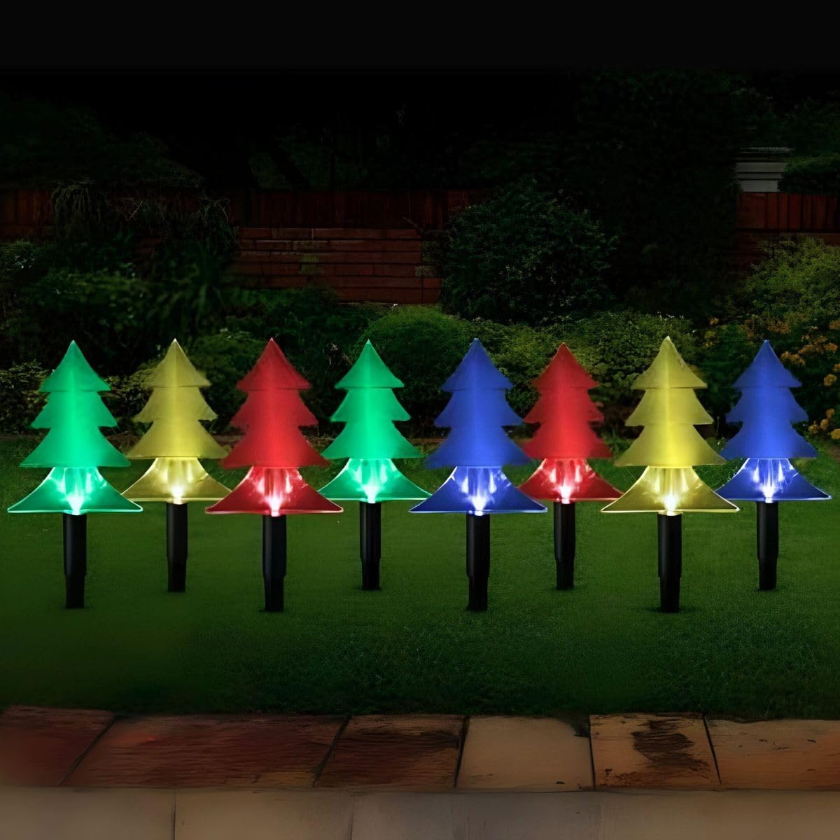 CHRISTMAS by SAS Solar Tree Stake Lights, Warm White Leds, Auto Sensor, Outdoor Garden Decoration for Christmas & Pathways &ndash; 24Cm X 13Cm, 5M Lead image number 3