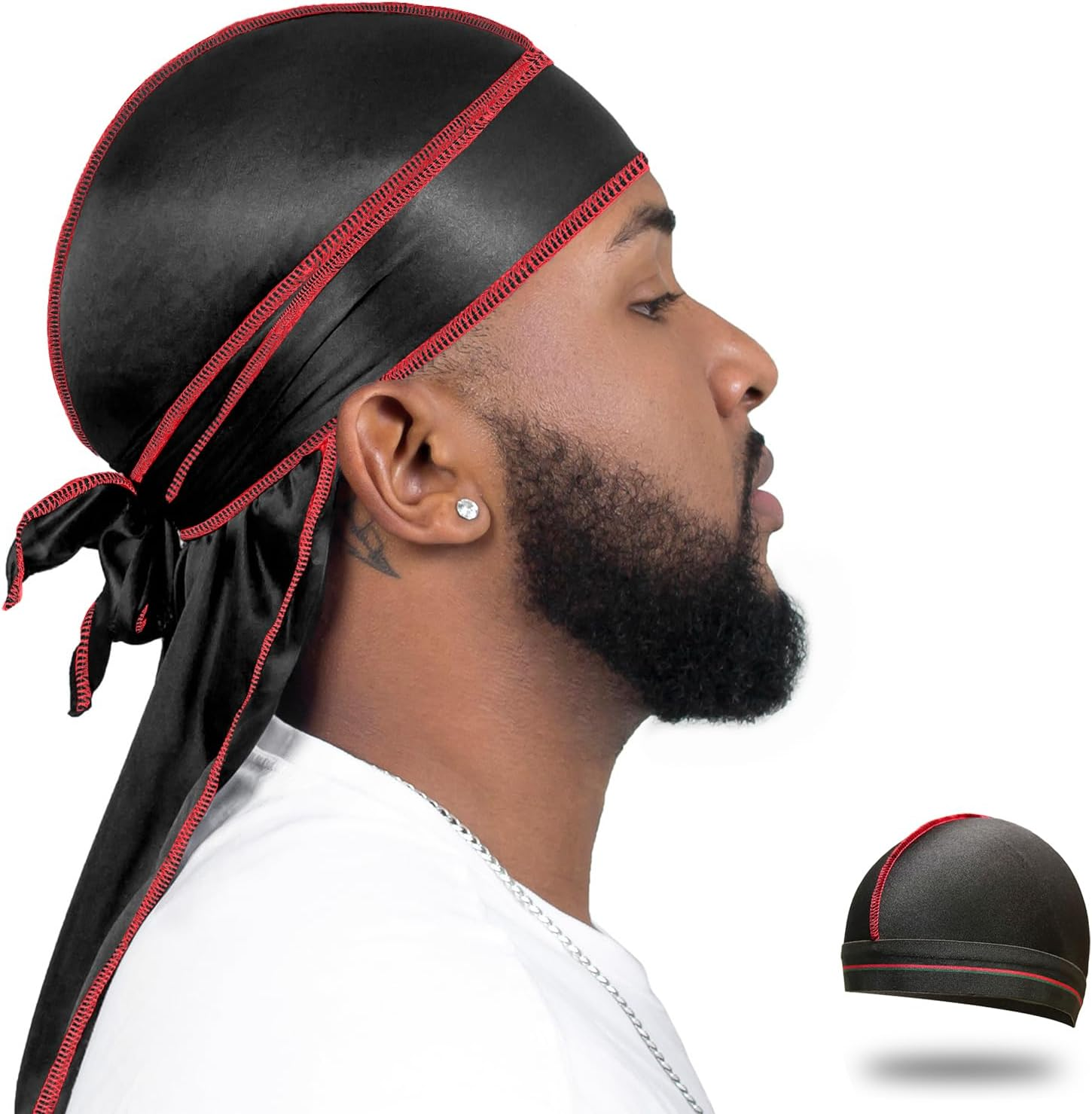 Silky Durag for Men Wave Cap Satin Dorag for Men Women 360 Wave
