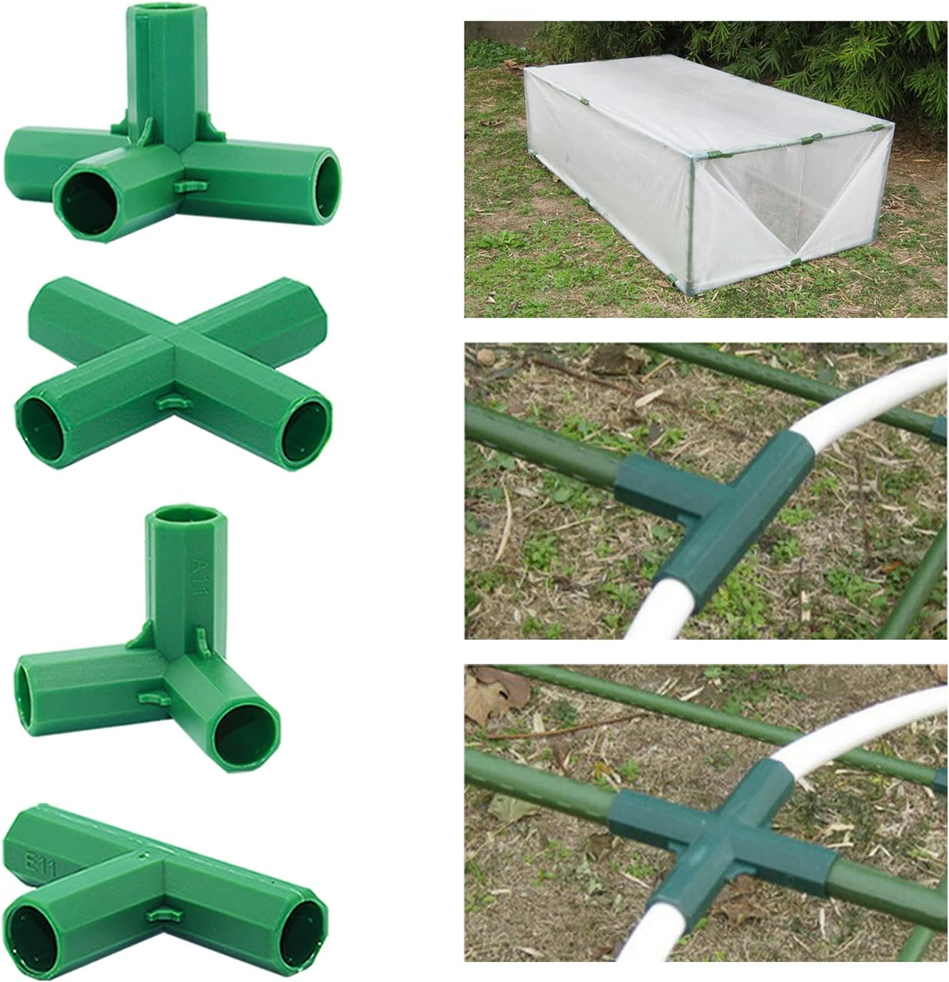 20PCS Fitting 11MM 4 Types Stable Support Heavy Duty Greenhouse Frame Building Connector Suitable for Grape Trellis Sunscreen Shed Gardening image number 6