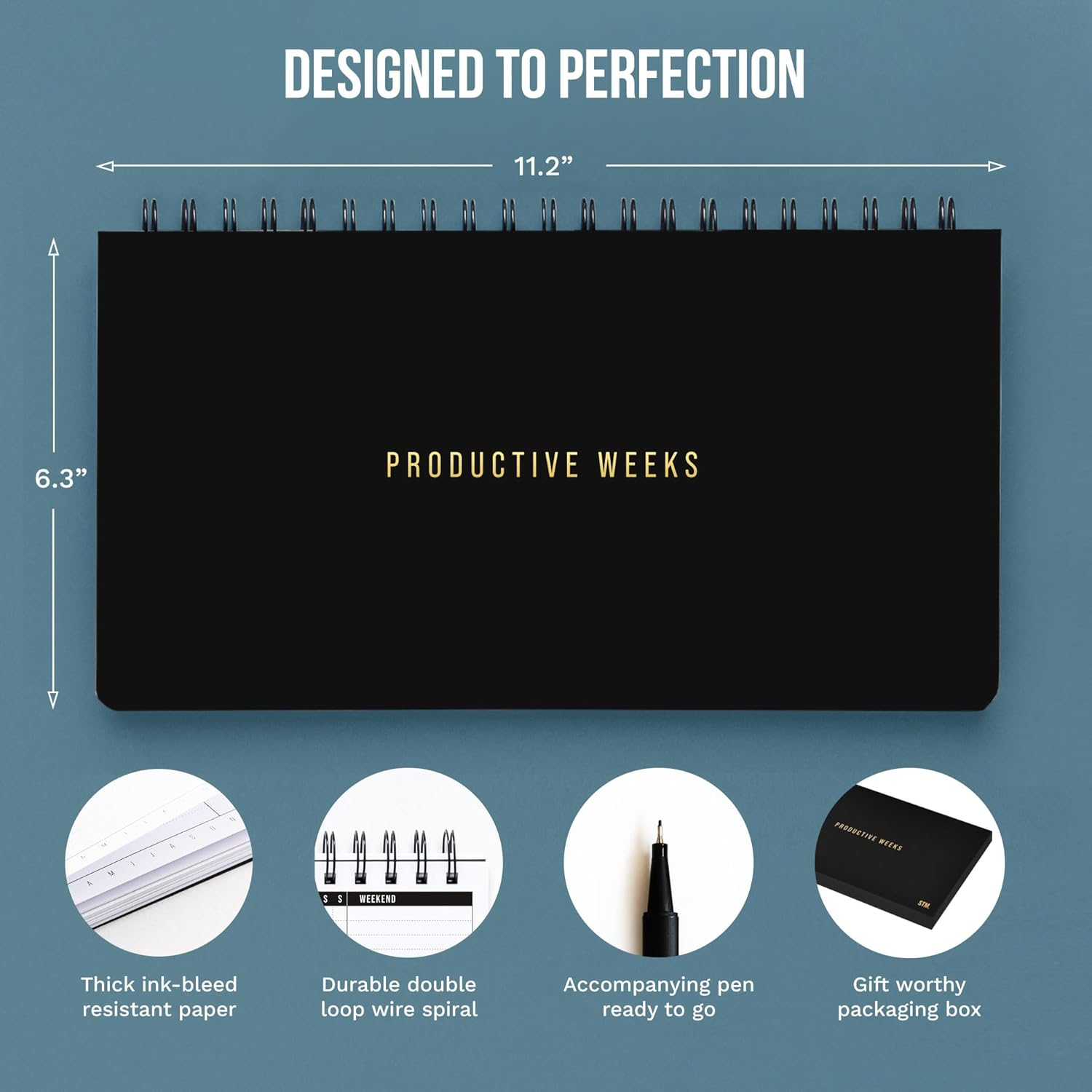 2026 Weekly Planner | Undated Daily Monthly Productivity Pad with Habit Tracker, Weekly to Do List & Free Pen | Spiral-Bound Desk Organizer Notepad for Adhd, Work, College & Home | Lasts 1 Full Year image number 2